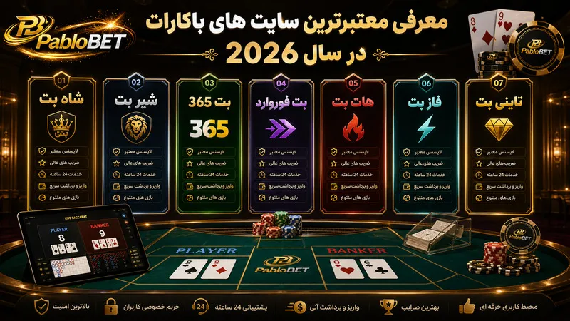 معرفی معتبرترین سایت های باکارات در سال 2026 🏆