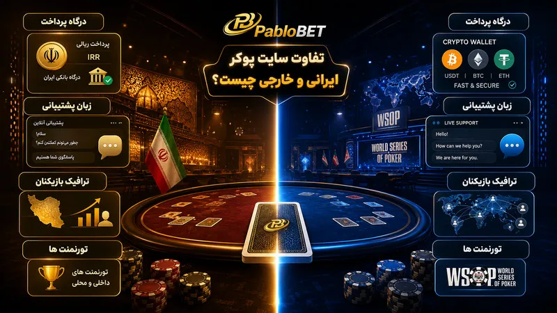 تفاوت سایت پوکر ایرانی و خارجی چیست؟