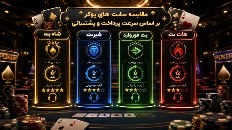 مقایسه سایت های پوکر بر اساس سرعت پرداخت و پشتیبانی